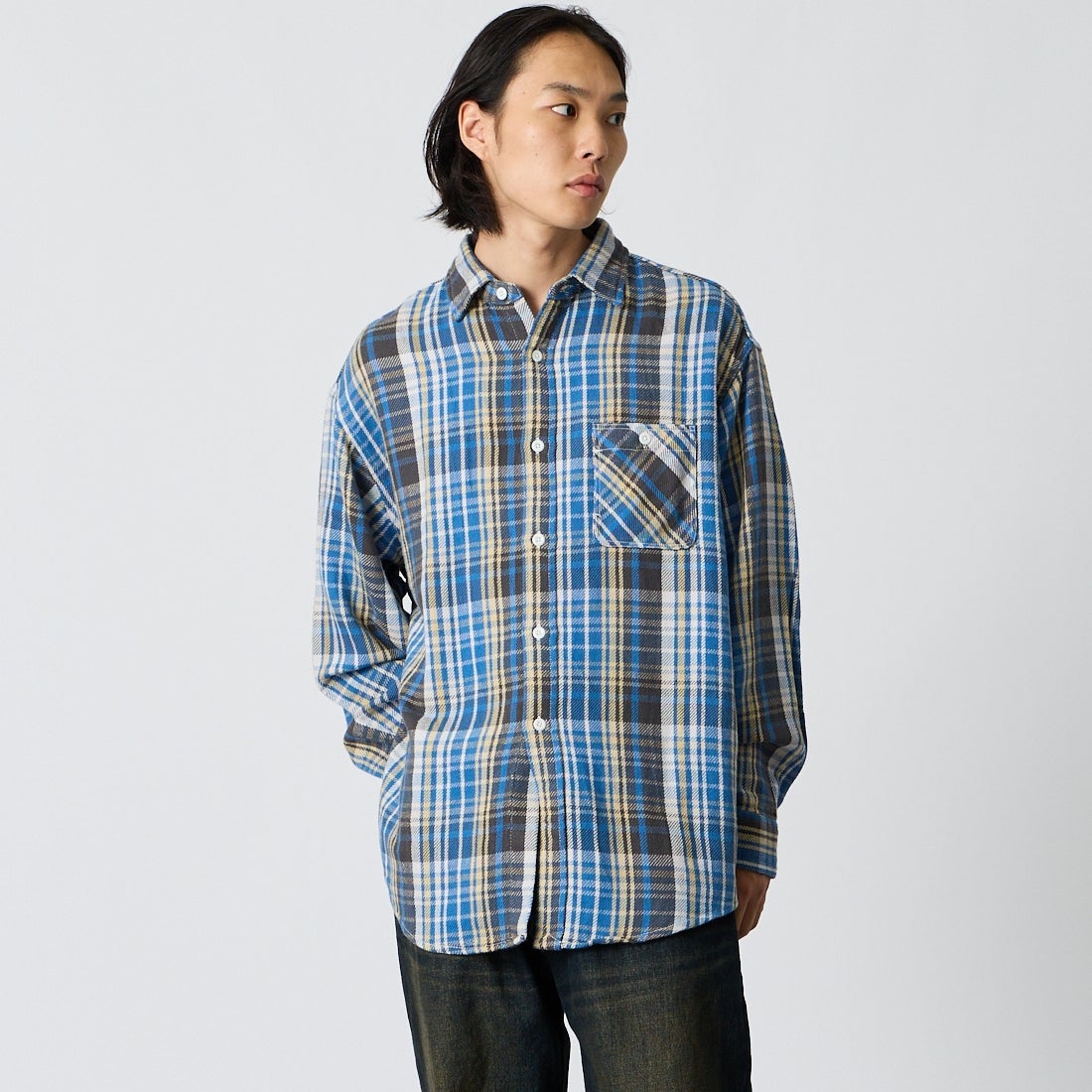THE NORTH FACE PURPLE LABEL [ザ ノースフェイス パープルレーベル] フランネルプレイドフィールドシャツ [N26FG048] BL BLUE