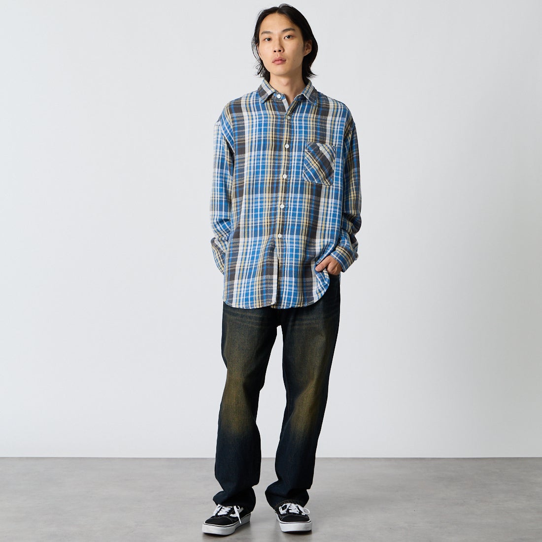 THE NORTH FACE PURPLE LABEL [ザ ノースフェイス パープルレーベル] フランネルプレイドフィールドシャツ [N26FG048] BL BLUE