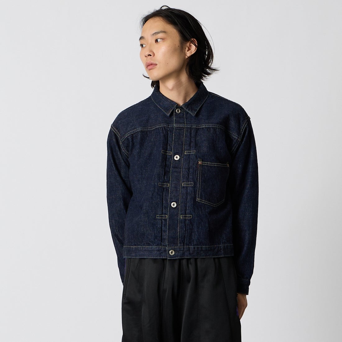 REMI RELIEF [レミレリーフ] 12oz 大戦モデルジャケット [RN1017SDR] ONE WASH &&モデル身長：175cm 着用サイズ：M&&