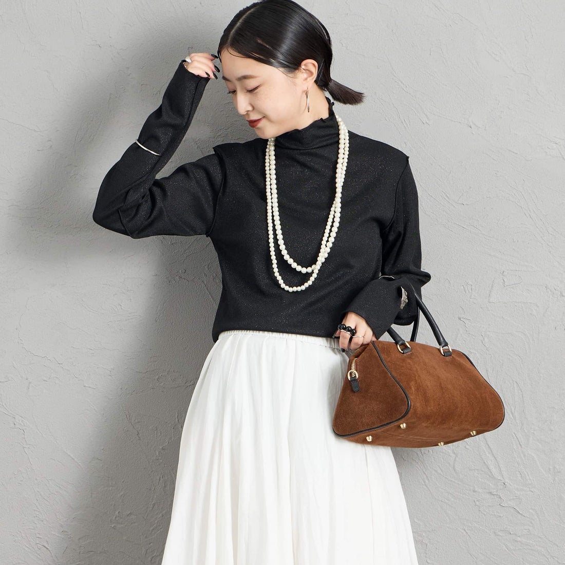 09 BLACK&&モデル身長：150cm 着用サイズ：F&&