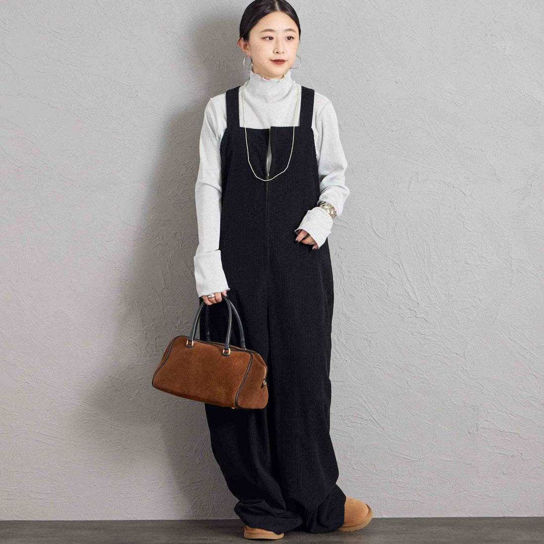 Maison de L'allure [メゾン ドゥ ラリュール] ハイネックラメニットソー [M26332013] 02 OFF &&モデル身長：150cm 着用サイズ：F&&