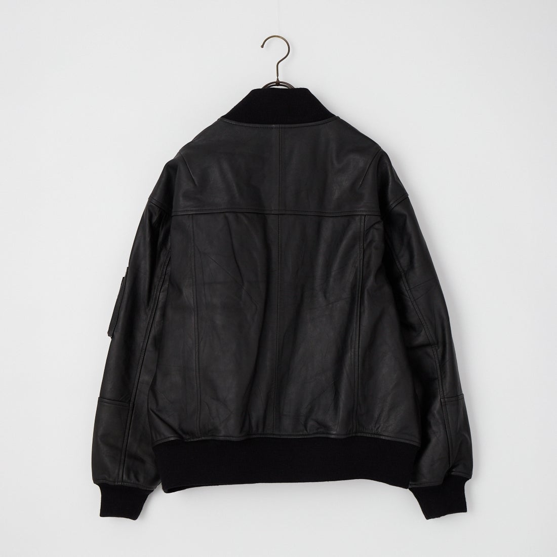 yoused [ユーズド] MA-1レザーボンバージャケット [8] BLACK