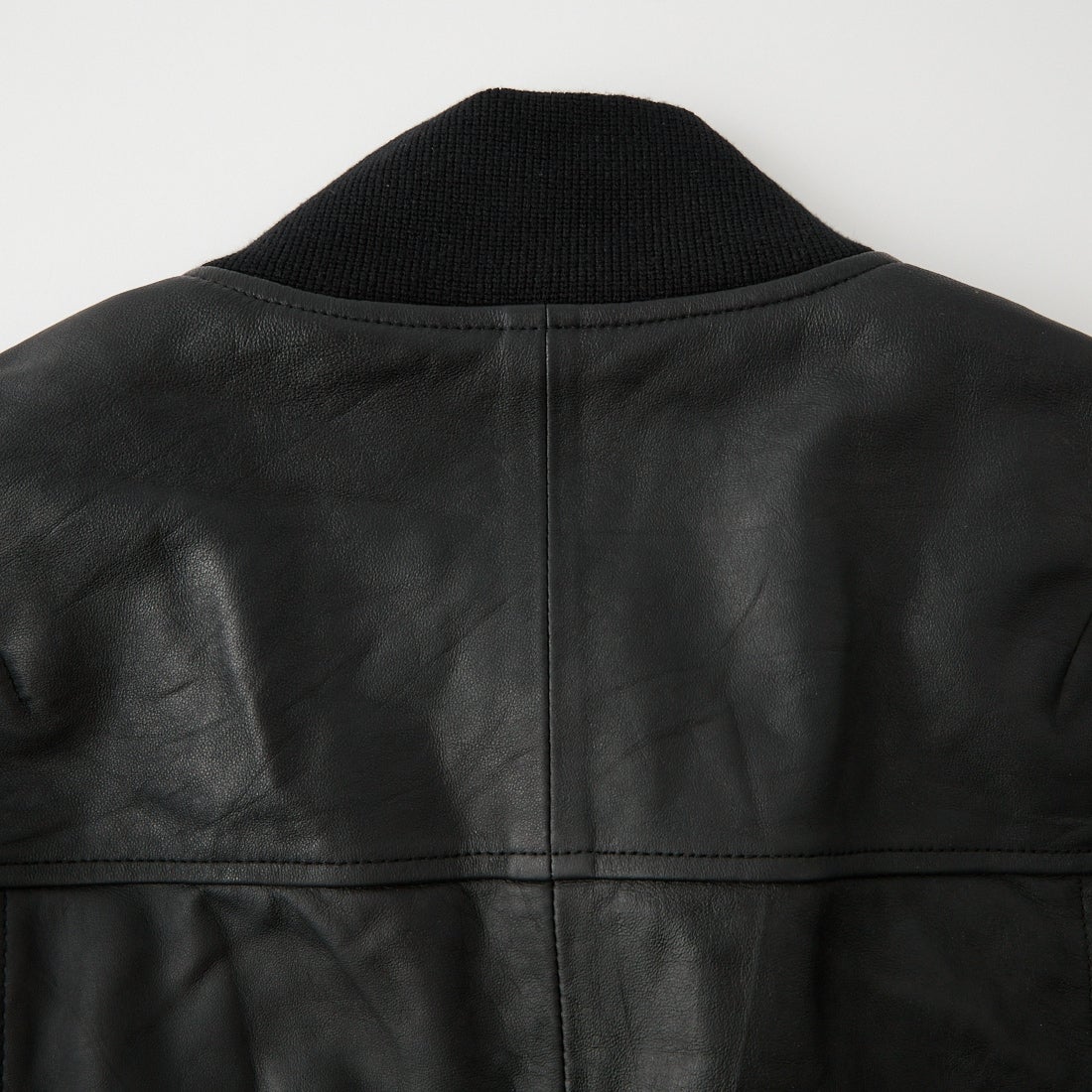 yoused [ユーズド] MA-1レザーボンバージャケット [8] BLACK