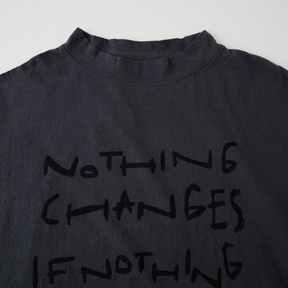 tumugu: [ツムグ] ラフィ天竺 7分袖プリントTシャツ [TC26302] 88 CHARCOA