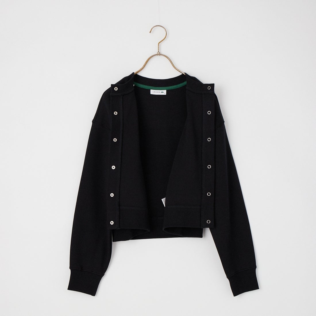 LACOSTE [ラコステ] ショート丈ダブルフェイスカーディガン [SF016] 031 BLACK