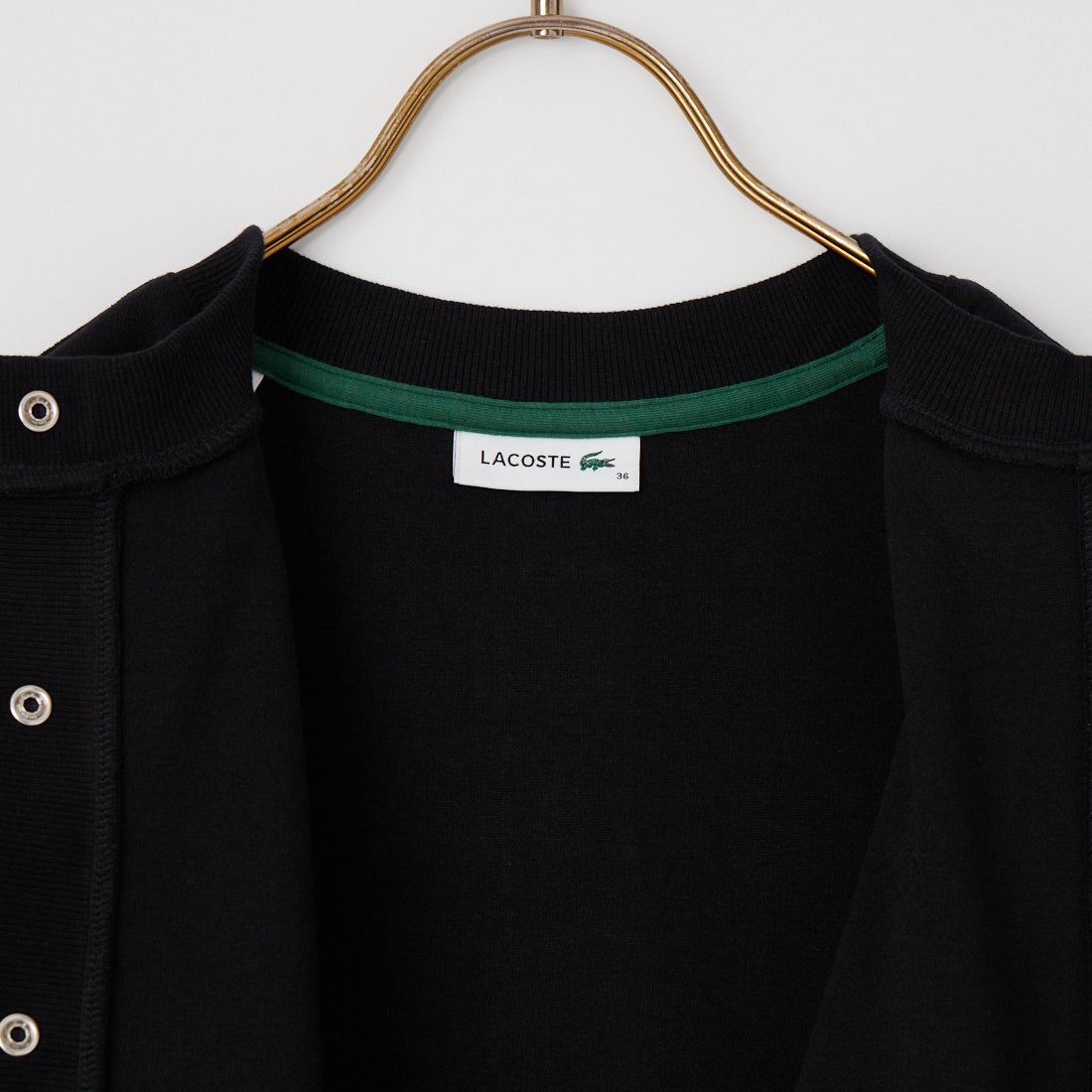 LACOSTE [ラコステ] ショート丈ダブルフェイスカーディガン [SF016] 031 BLACK