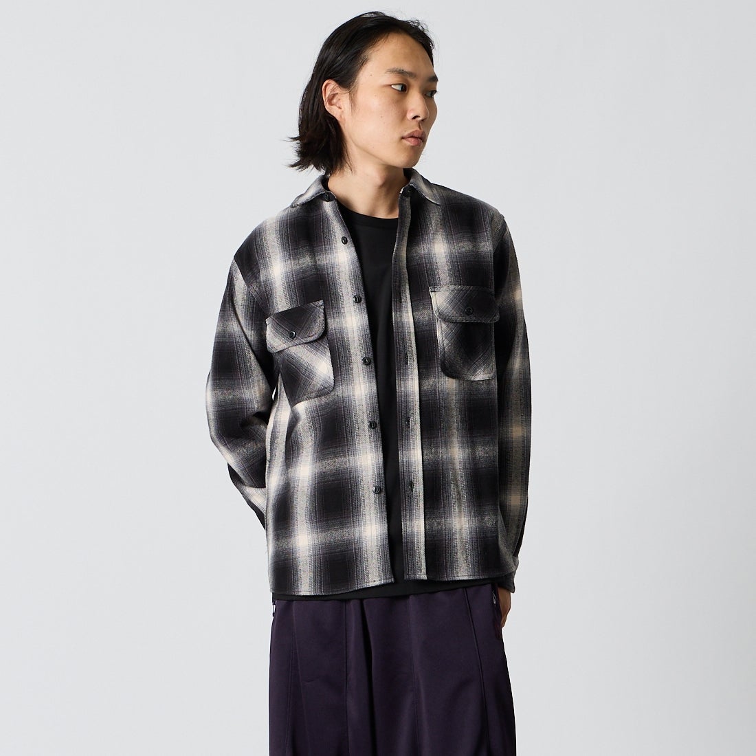 BLK/CHR/OF&&モデル身長：175cm 着用サイズ：M&&