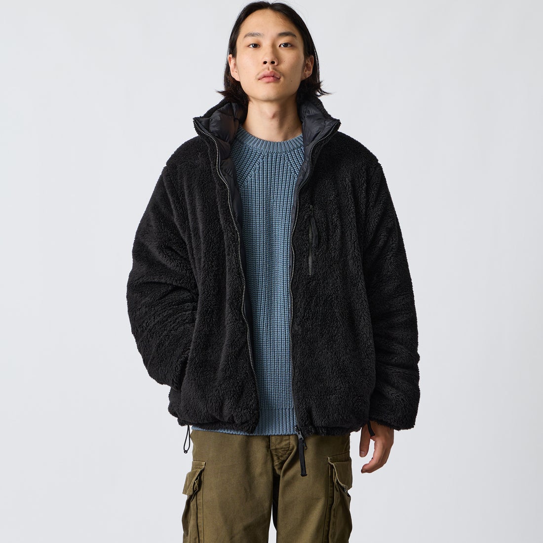 BLACK&&モデル身長：175cm 着用サイズ：L&&