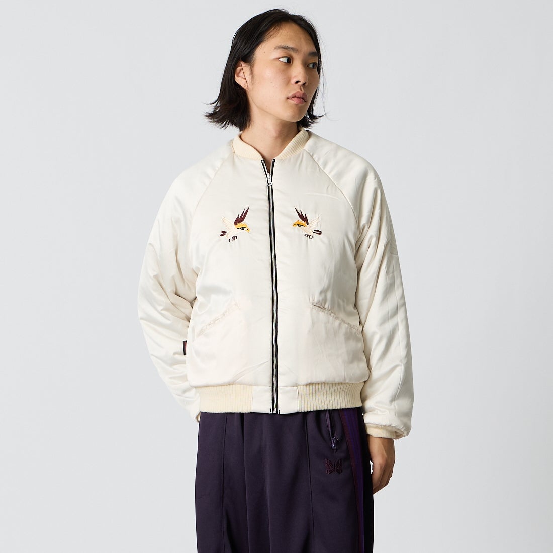 THRIFTY LOOK [スリフティールック] サンドストームスーベニアジャケット [TL26F001] BLACK VELO &&モデル身長：175cm 着用サイズ：M&&