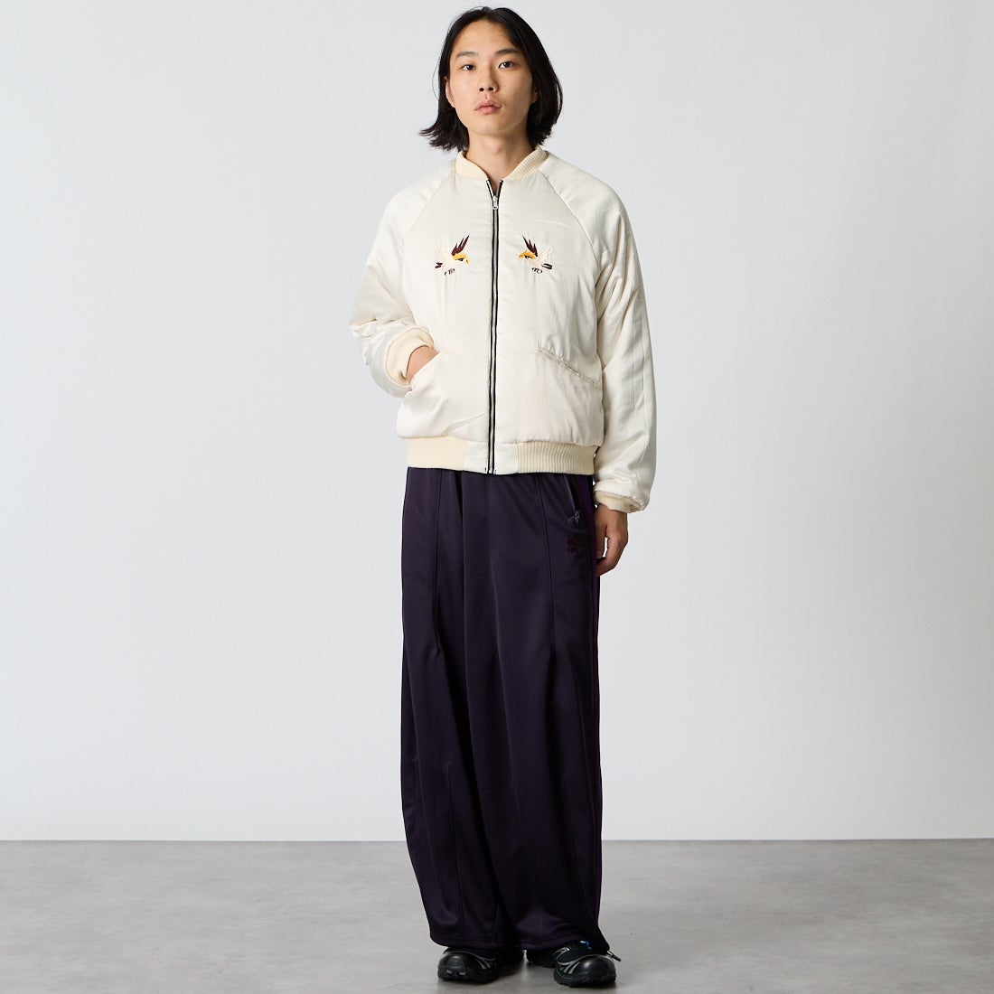 THRIFTY LOOK [スリフティールック] サンドストームスーベニアジャケット [TL26F001] BLACK VELO &&モデル身長：175cm 着用サイズ：M&&