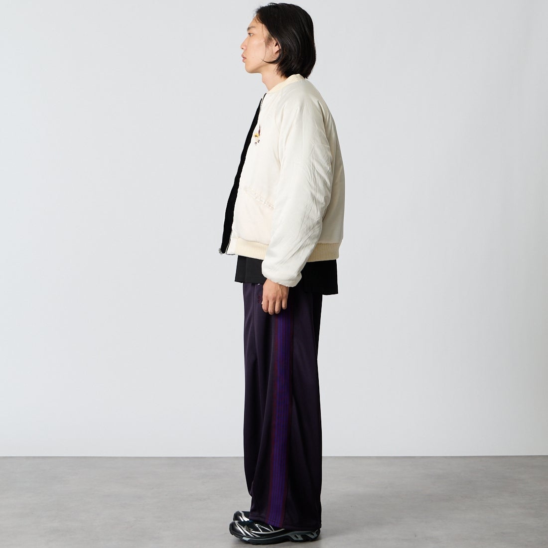 THRIFTY LOOK [スリフティールック] サンドストームスーベニアジャケット [TL26F001] BLACK VELO &&モデル身長：175cm 着用サイズ：M&&