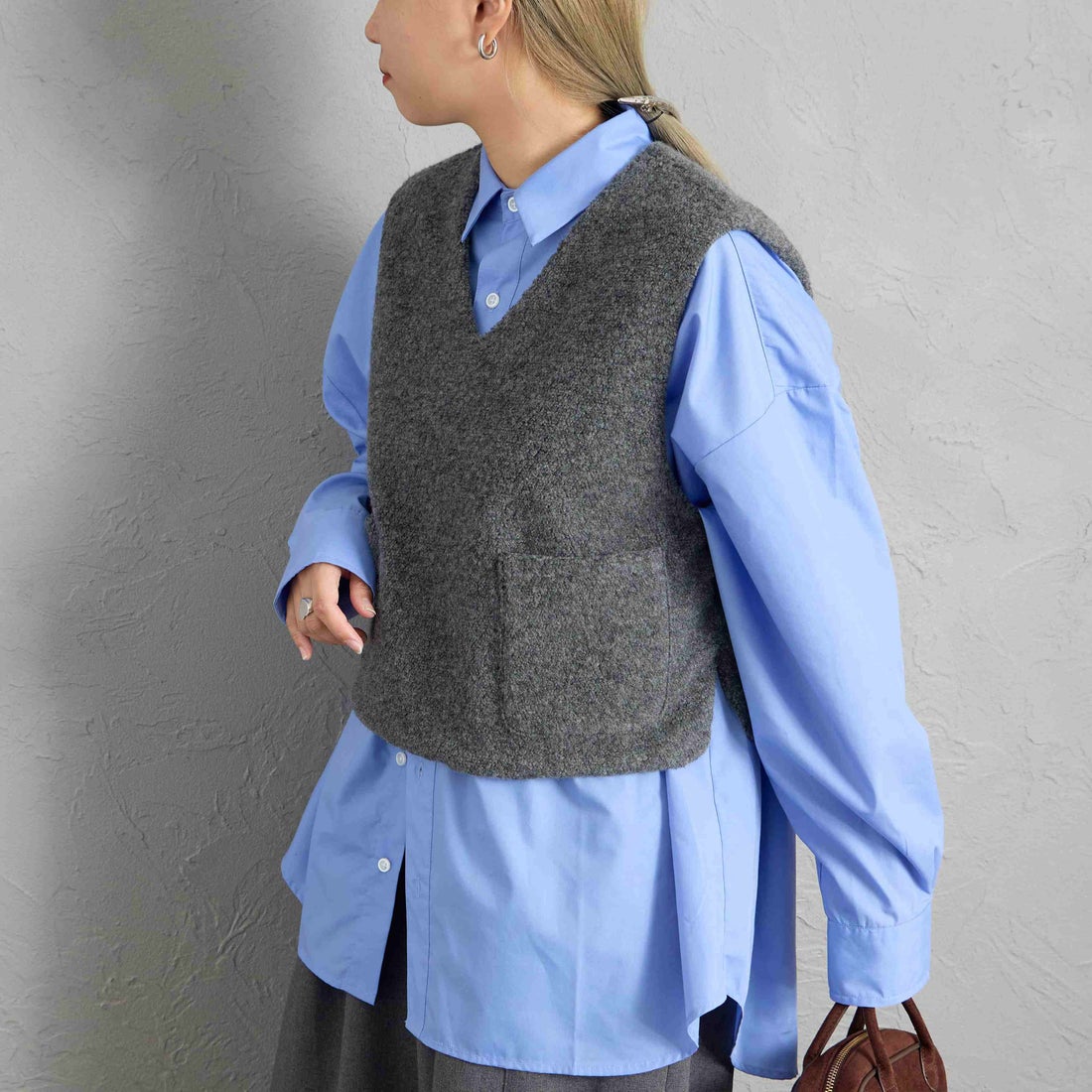 91 GRAY&&モデル身長：156cm 着用サイズ：F&&