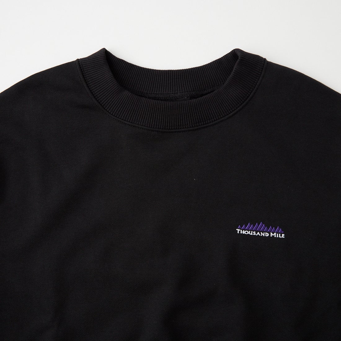 THOUSAND MILE [サウザンド マイル] 裏毛素材ショート丈クルーネックプルオーバー [TM262UK00262] 09 BLACK