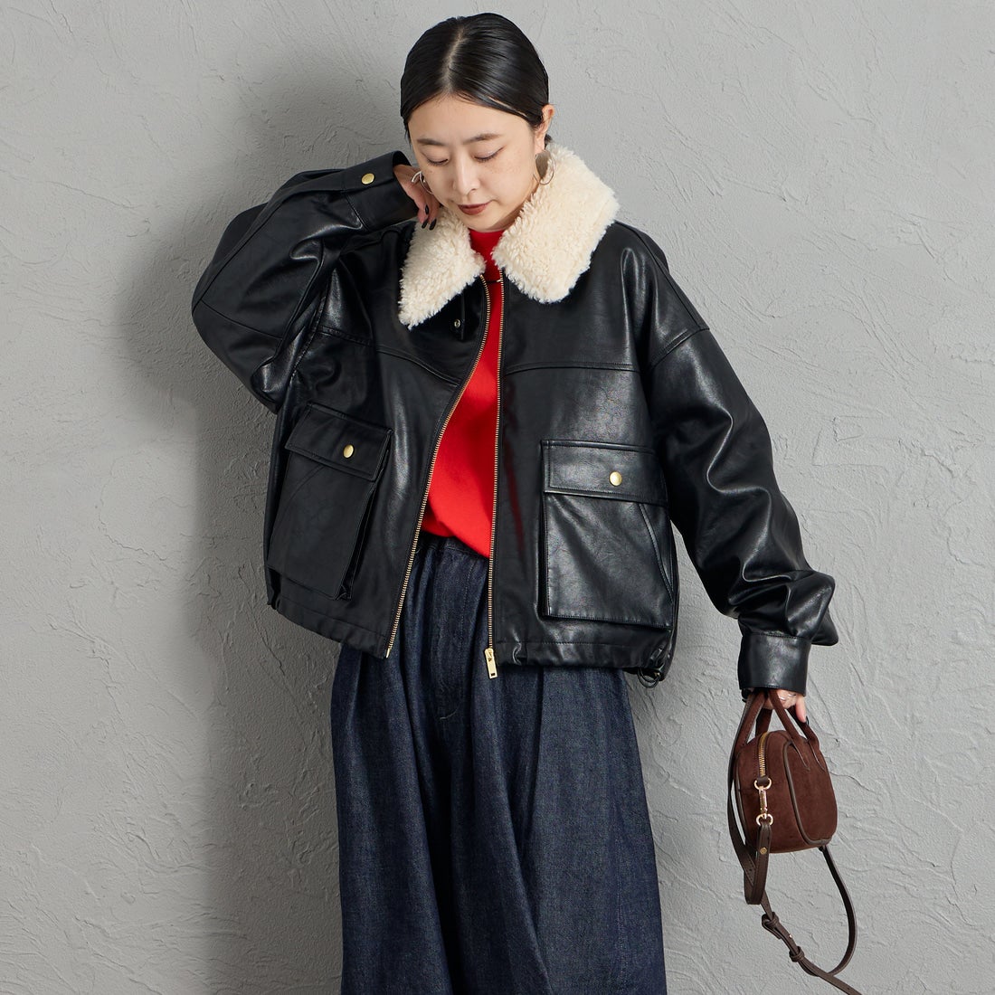 BLKﾚｻﾞｰ&&モデル身長：150cm 着用サイズ：F&&