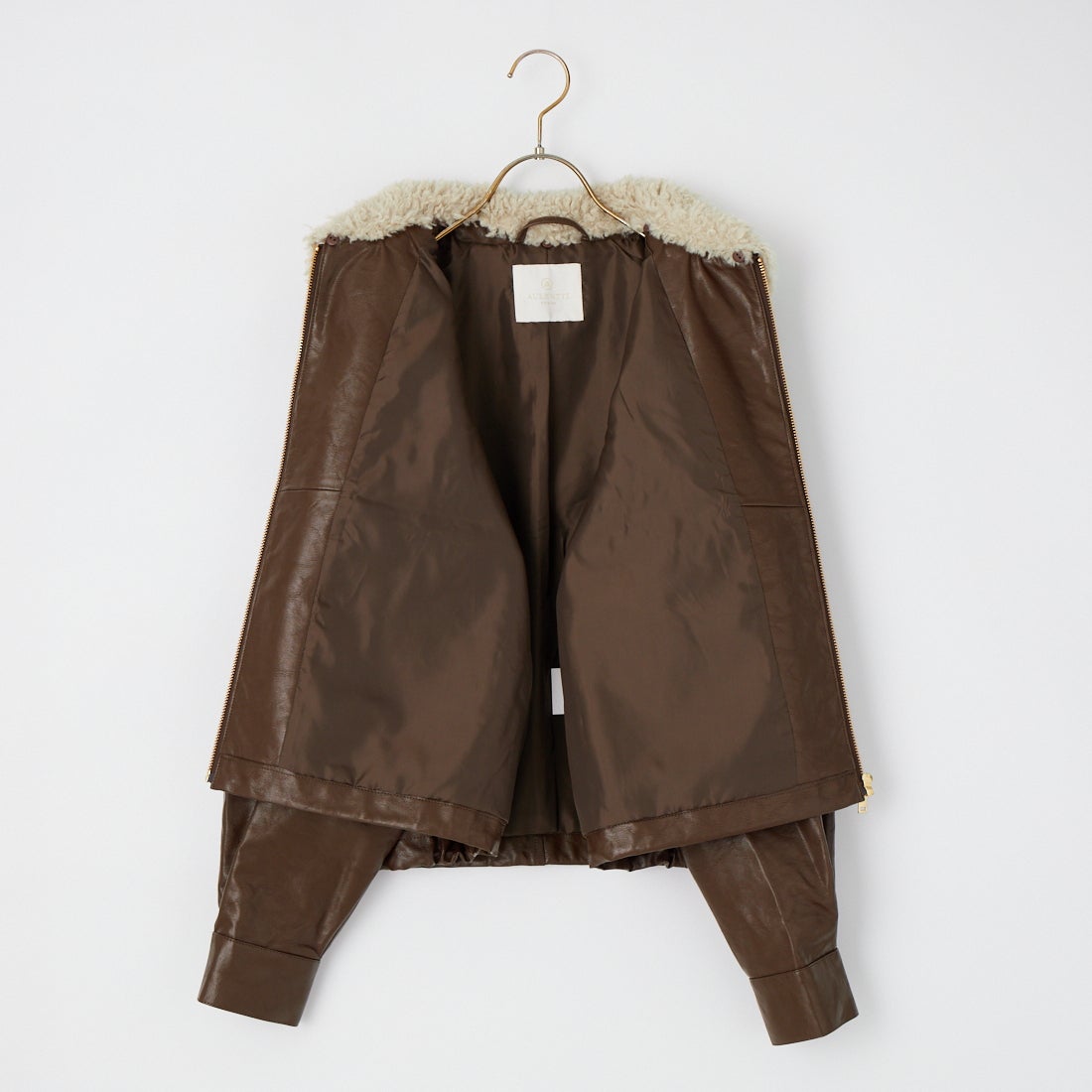 AULENTTI [オウレンティ] 別注 ボアカラー フェイクレザージャケット [G0104004-JF] BRNﾚｻﾞｰ