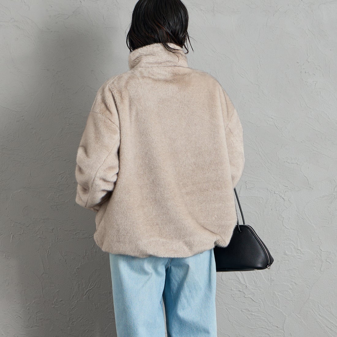 AULENTTI [オウレンティ] 別注 パイピング ファージャケット [G0104002-JF] ﾗｲﾄｸﾞﾚｰ &&モデル身長：160cm 着用サイズ：F&&