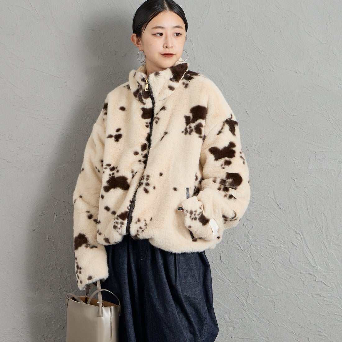 AULENTTI [オウレンティ] 別注 パイピング ファージャケット [G0104002-JF] ｶｳ &&モデル身長：150cm 着用サイズ：F&&