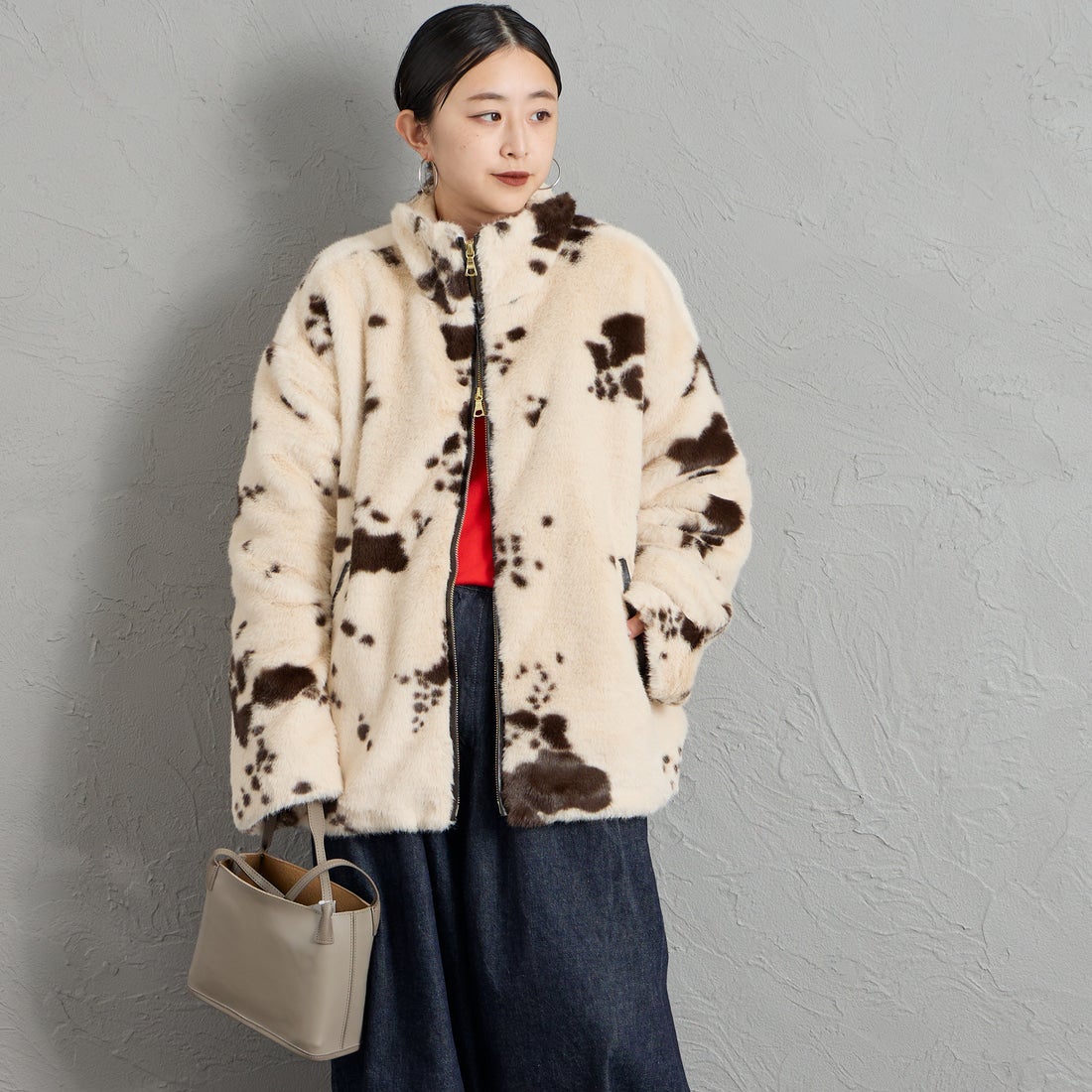 AULENTTI [オウレンティ] 別注 パイピング ファージャケット [G0104002-JF] ｶｳ &&モデル身長：150cm 着用サイズ：F&&