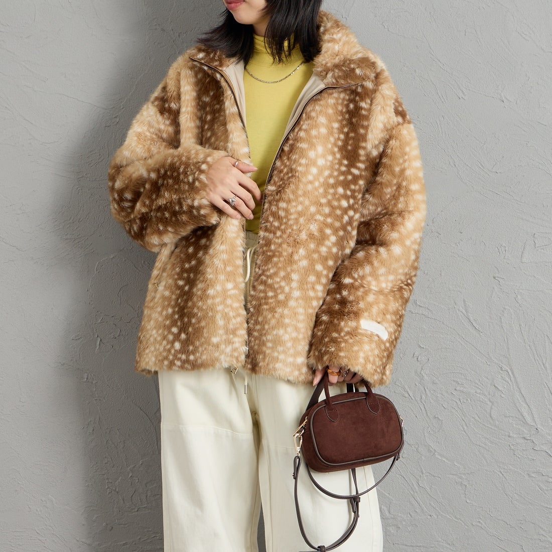 AULENTTI [オウレンティ] 別注 パイピング ファージャケット [G0104002-JF] ﾊﾞﾝﾋﾞ &&モデル身長：162cm 着用サイズ：F&&