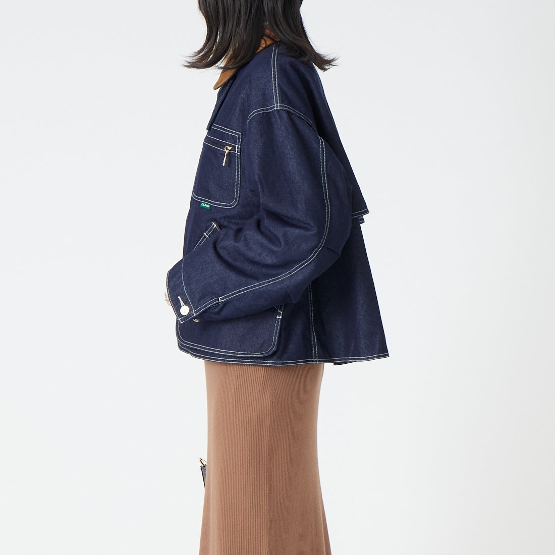 L.L.BEAN [エルエルビーン] ビーンズ フィールド コート フリースラインド インディゴ [6575-6141] 60 BLUE &&モデル身長：162cm 着用サイズ：M&&