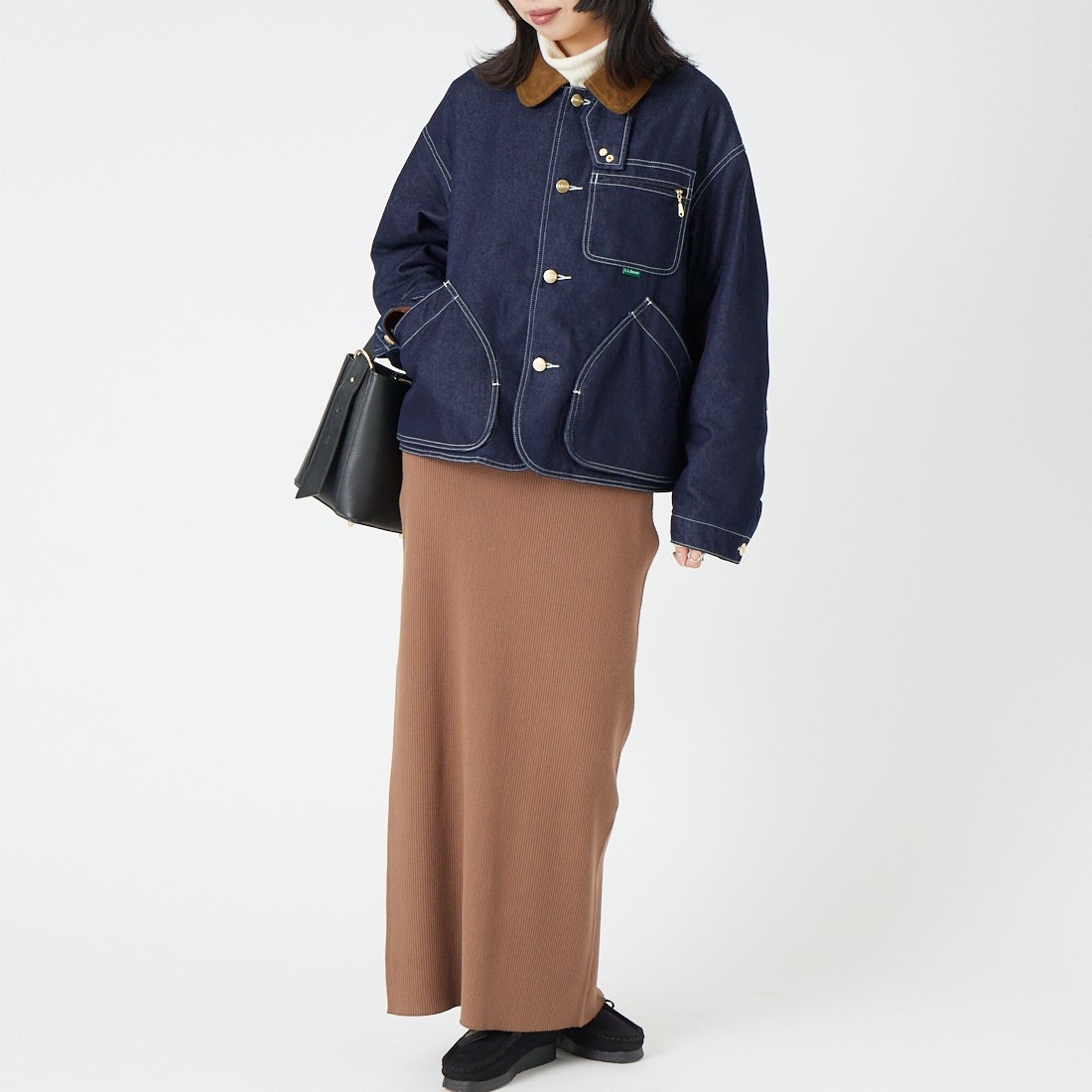L.L.BEAN [エルエルビーン] ビーンズ フィールド コート フリースラインド インディゴ [6575-6141] 60 BLUE &&モデル身長：162cm 着用サイズ：M&&