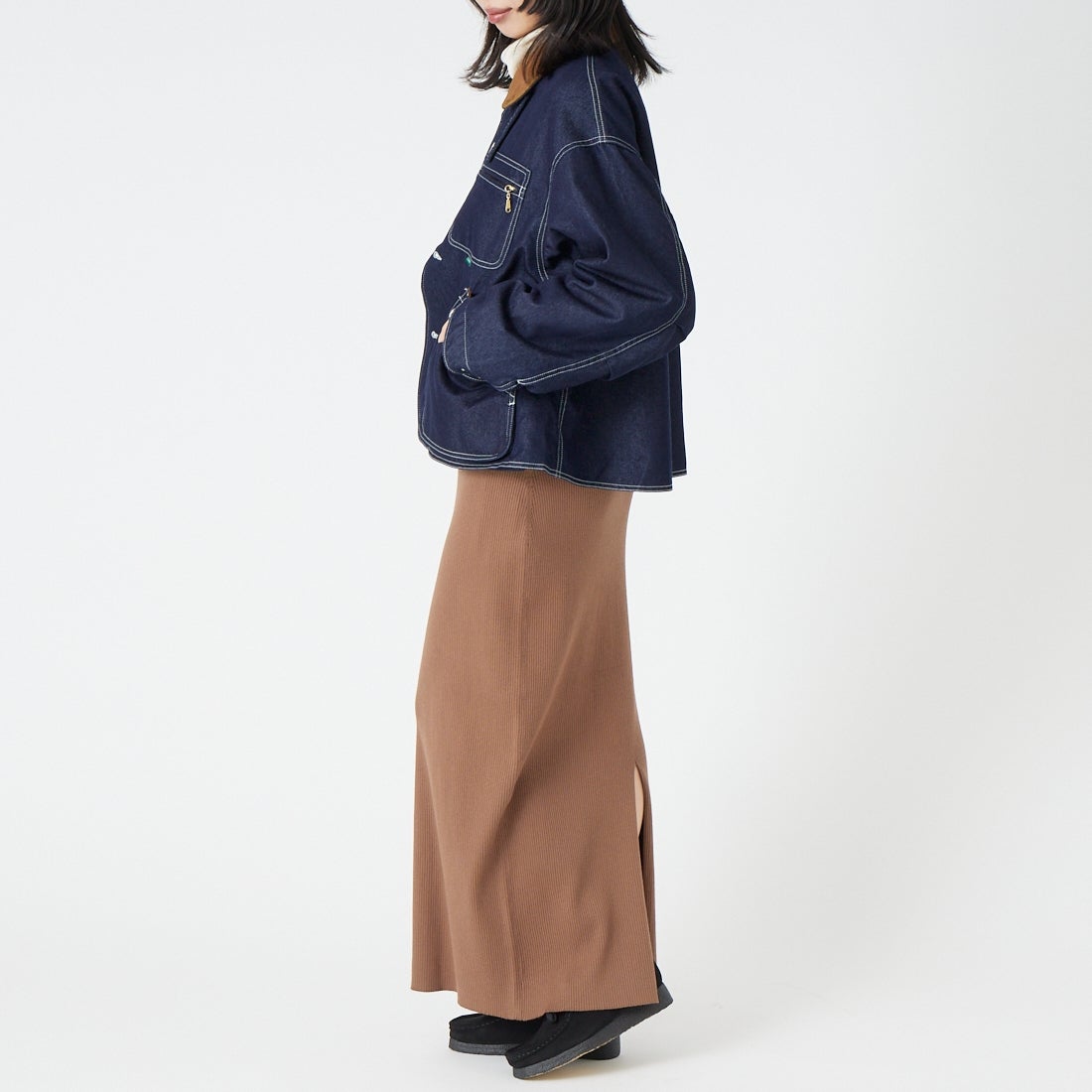 L.L.BEAN [エルエルビーン] ビーンズ フィールド コート フリースラインド インディゴ [6575-6141] 60 BLUE &&モデル身長：162cm 着用サイズ：M&&