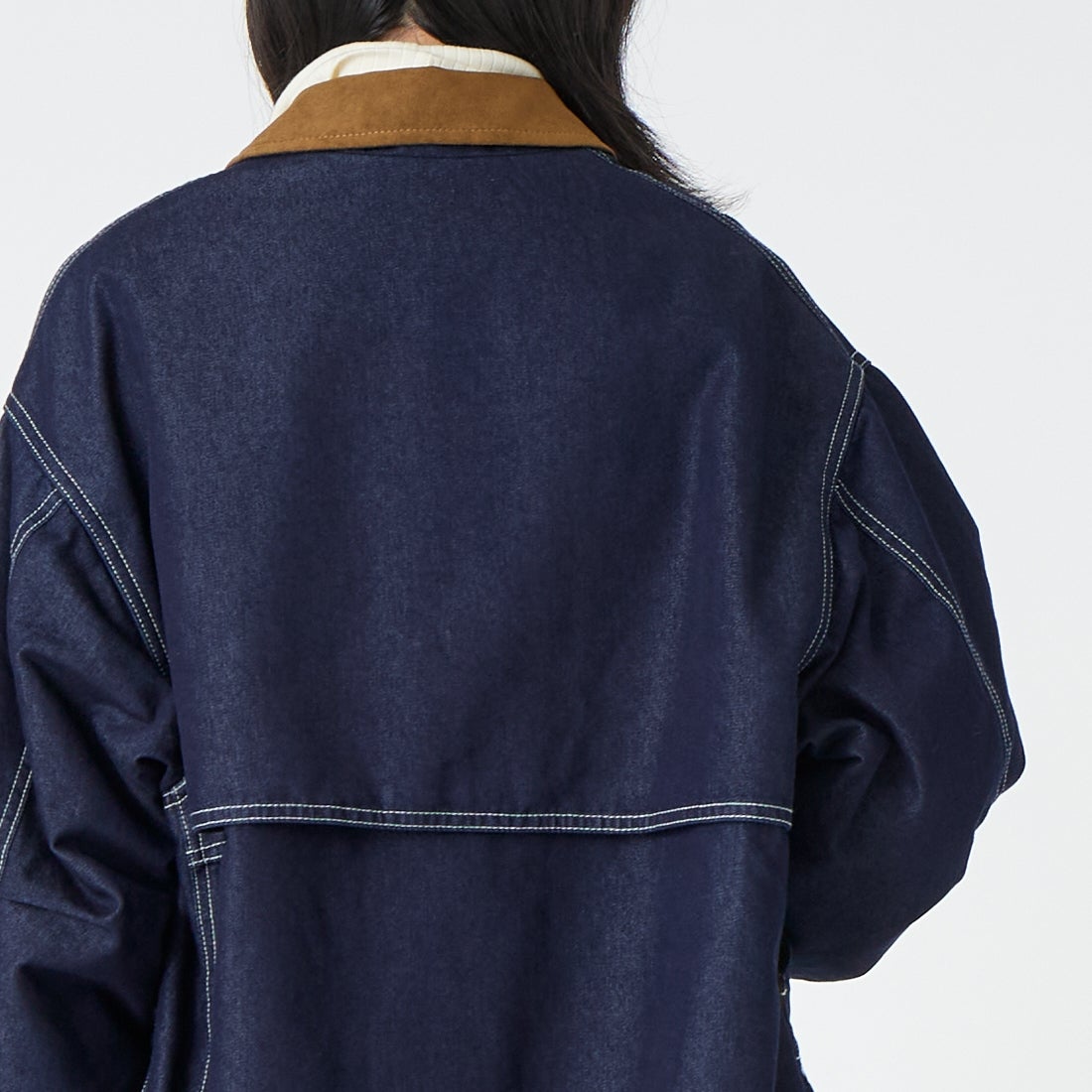 L.L.BEAN [エルエルビーン] ビーンズ フィールド コート フリースラインド インディゴ [6575-6141] 60 BLUE &&モデル身長：162cm 着用サイズ：M&&