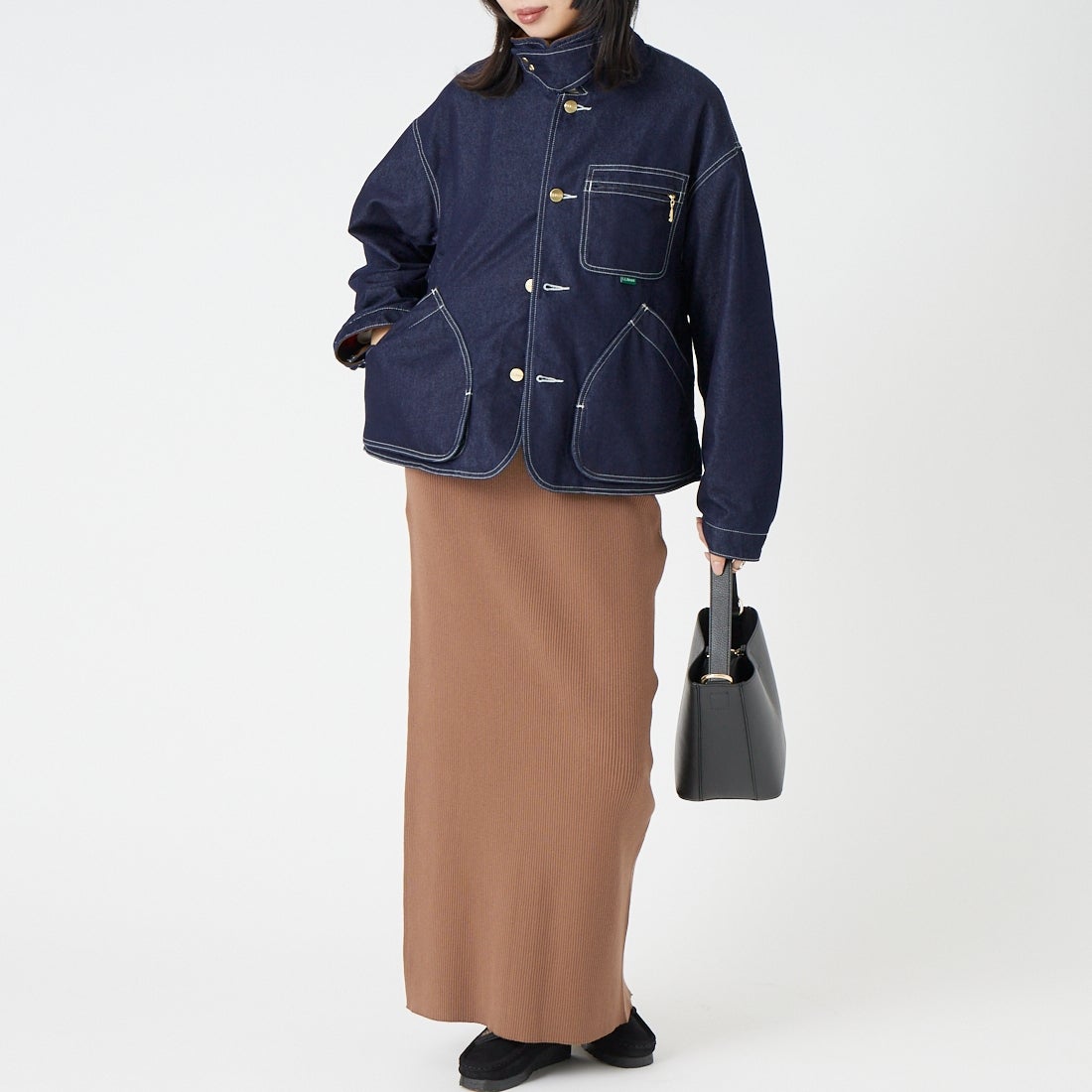 L.L.BEAN [エルエルビーン] ビーンズ フィールド コート フリースラインド インディゴ [6575-6141] 60 BLUE &&モデル身長：162cm 着用サイズ：M&&