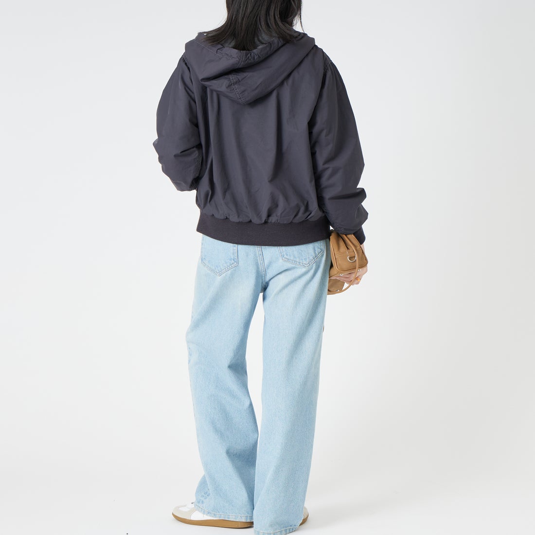 L.L.BEAN [エルエルビーン] ドレスデン フード ジャケット [6575-6138] 50 INK BLK &&モデル身長：162cm 着用サイズ：M&&