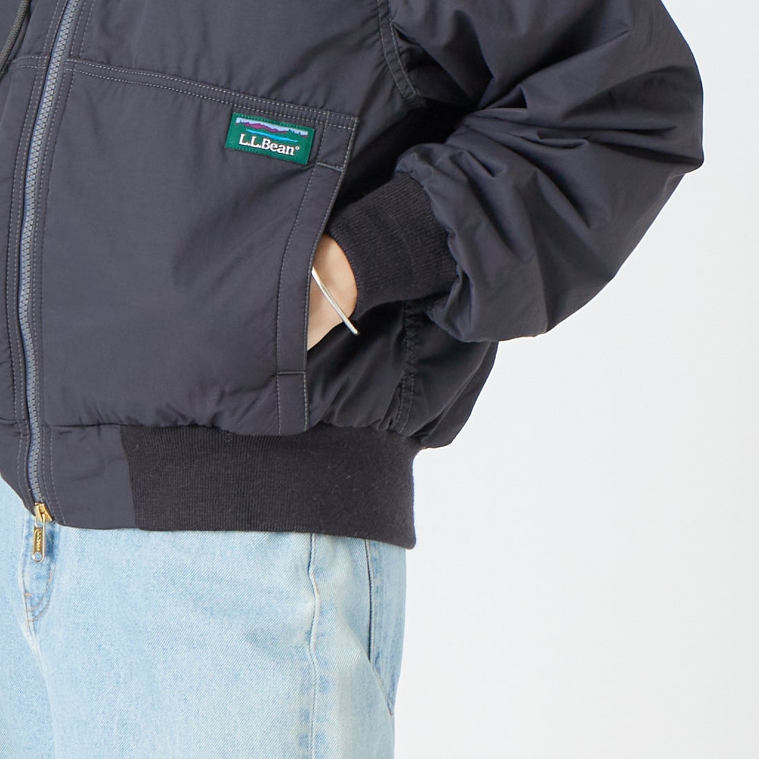 L.L.BEAN [エルエルビーン] ドレスデン フード ジャケット [6575-6138] 50 INK BLK &&モデル身長：162cm 着用サイズ：M&&