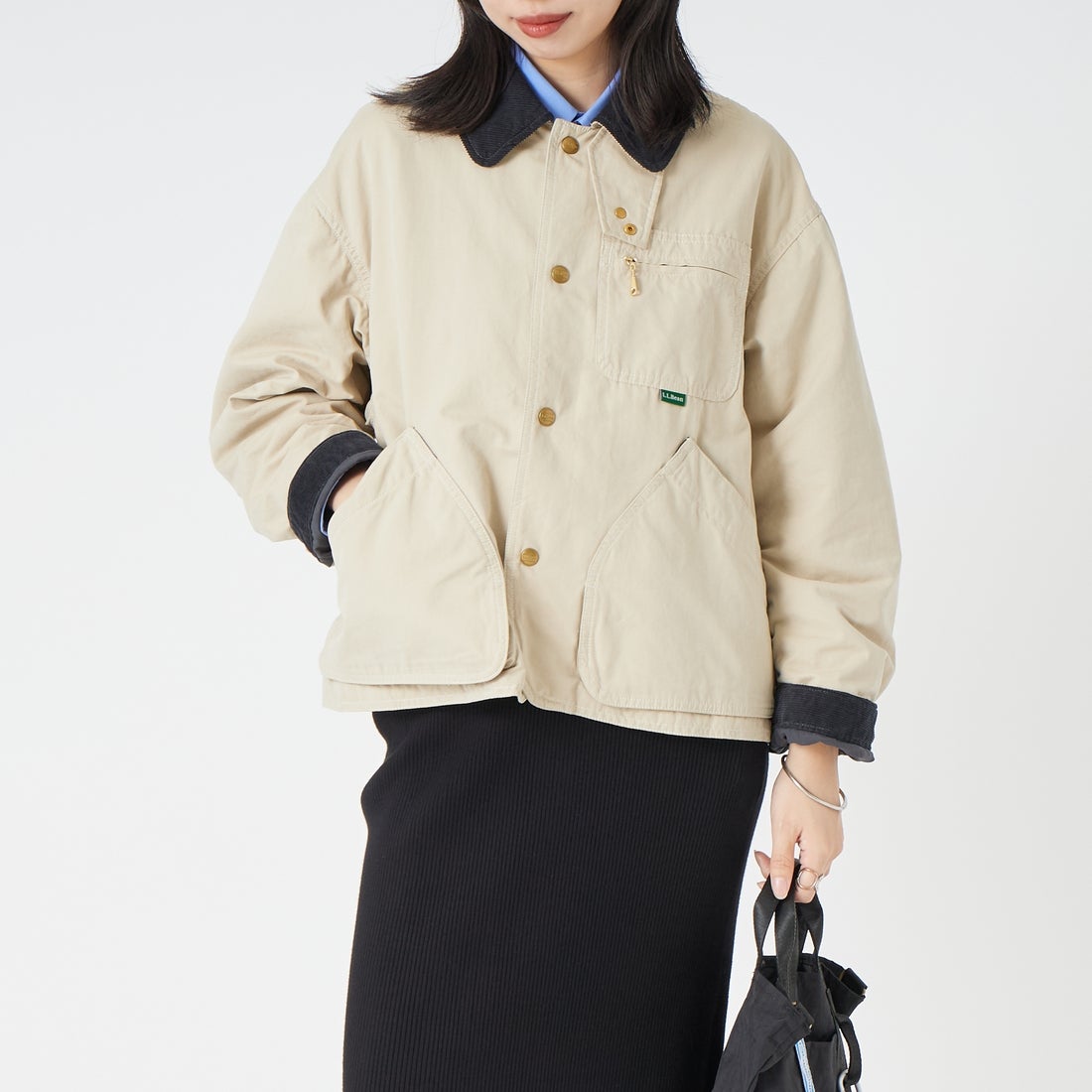 L.L.BEAN [エルエルビーン] ビーンズ フィールド コート インサレーテッド [6575-6140] 71 LT.BEIG &&モデル身長：162cm 着用サイズ：M&&