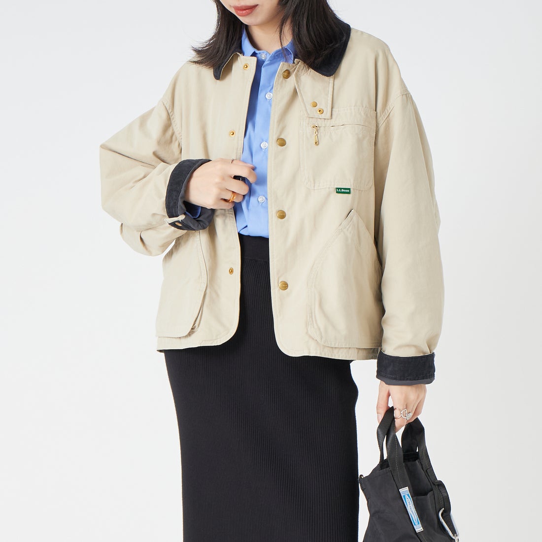 L.L.BEAN [エルエルビーン] ビーンズ フィールド コート インサレーテッド [6575-6140] 71 LT.BEIG &&モデル身長：162cm 着用サイズ：M&&