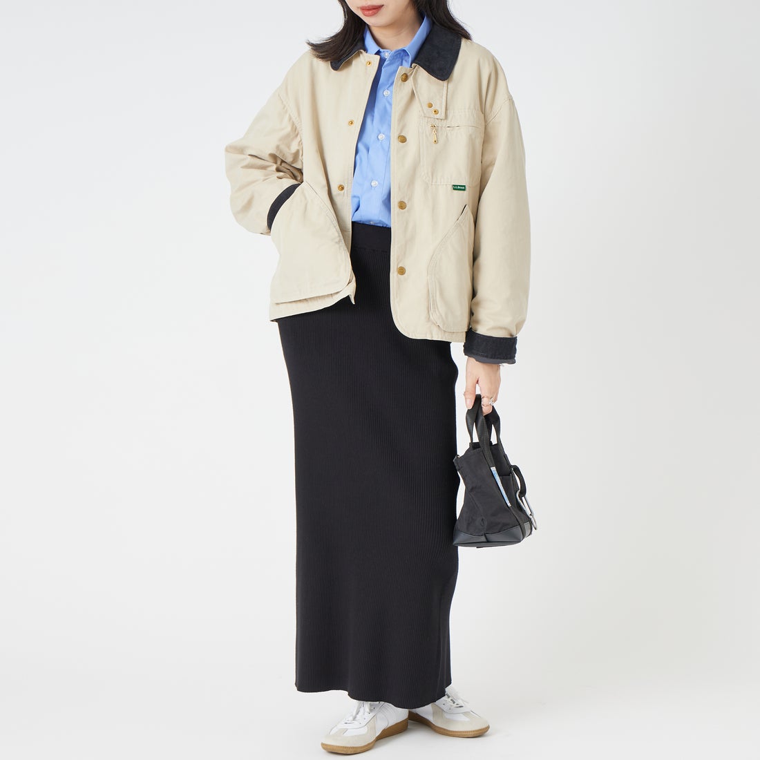 L.L.BEAN [エルエルビーン] ビーンズ フィールド コート インサレーテッド [6575-6140] 71 LT.BEIG &&モデル身長：162cm 着用サイズ：M&&