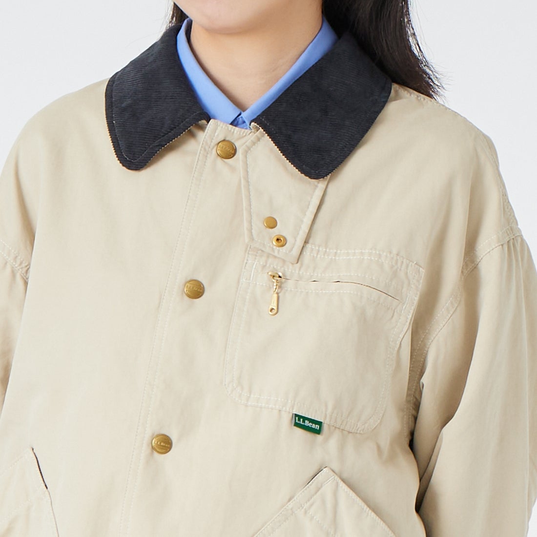 L.L.BEAN [エルエルビーン] ビーンズ フィールド コート インサレーテッド [6575-6140] 71 LT.BEIG &&モデル身長：162cm 着用サイズ：M&&