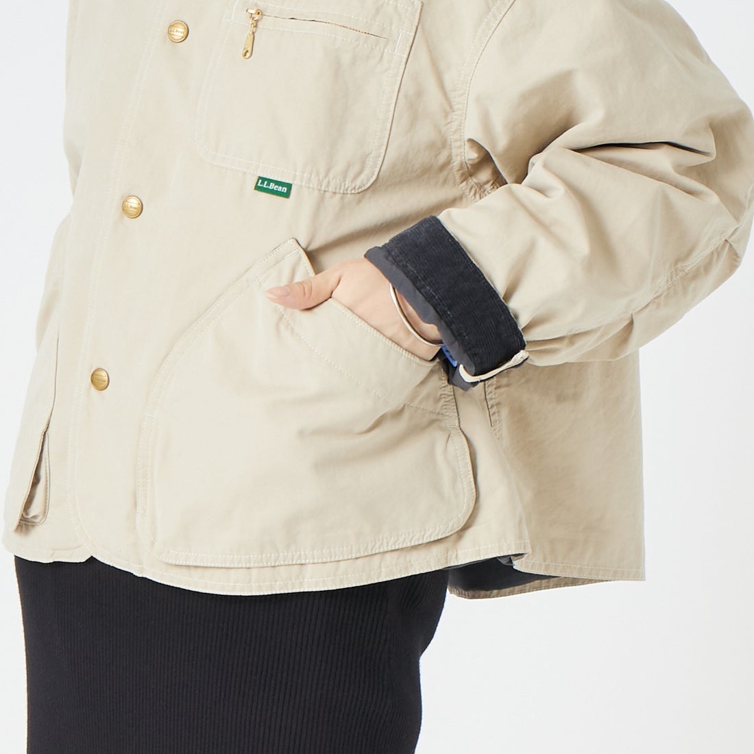 L.L.BEAN [エルエルビーン] ビーンズ フィールド コート インサレーテッド [6575-6140] 71 LT.BEIG &&モデル身長：162cm 着用サイズ：M&&