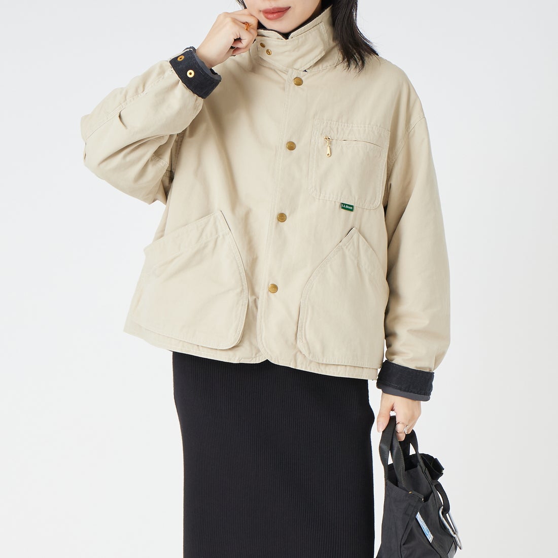 L.L.BEAN [エルエルビーン] ビーンズ フィールド コート インサレーテッド [6575-6140] 71 LT.BEIG &&モデル身長：162cm 着用サイズ：M&&