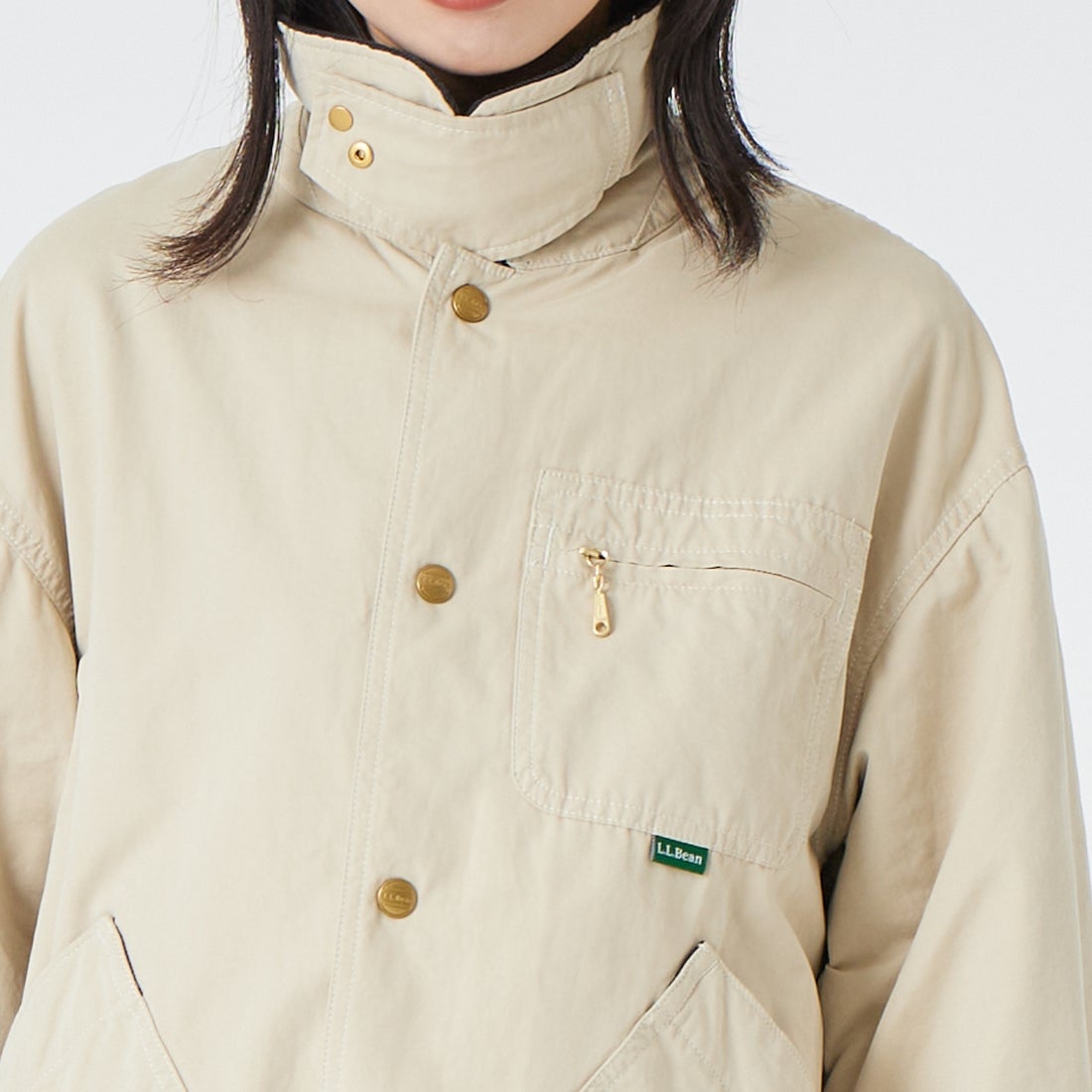 L.L.BEAN [エルエルビーン] ビーンズ フィールド コート インサレーテッド [6575-6140] 71 LT.BEIG &&モデル身長：162cm 着用サイズ：M&&