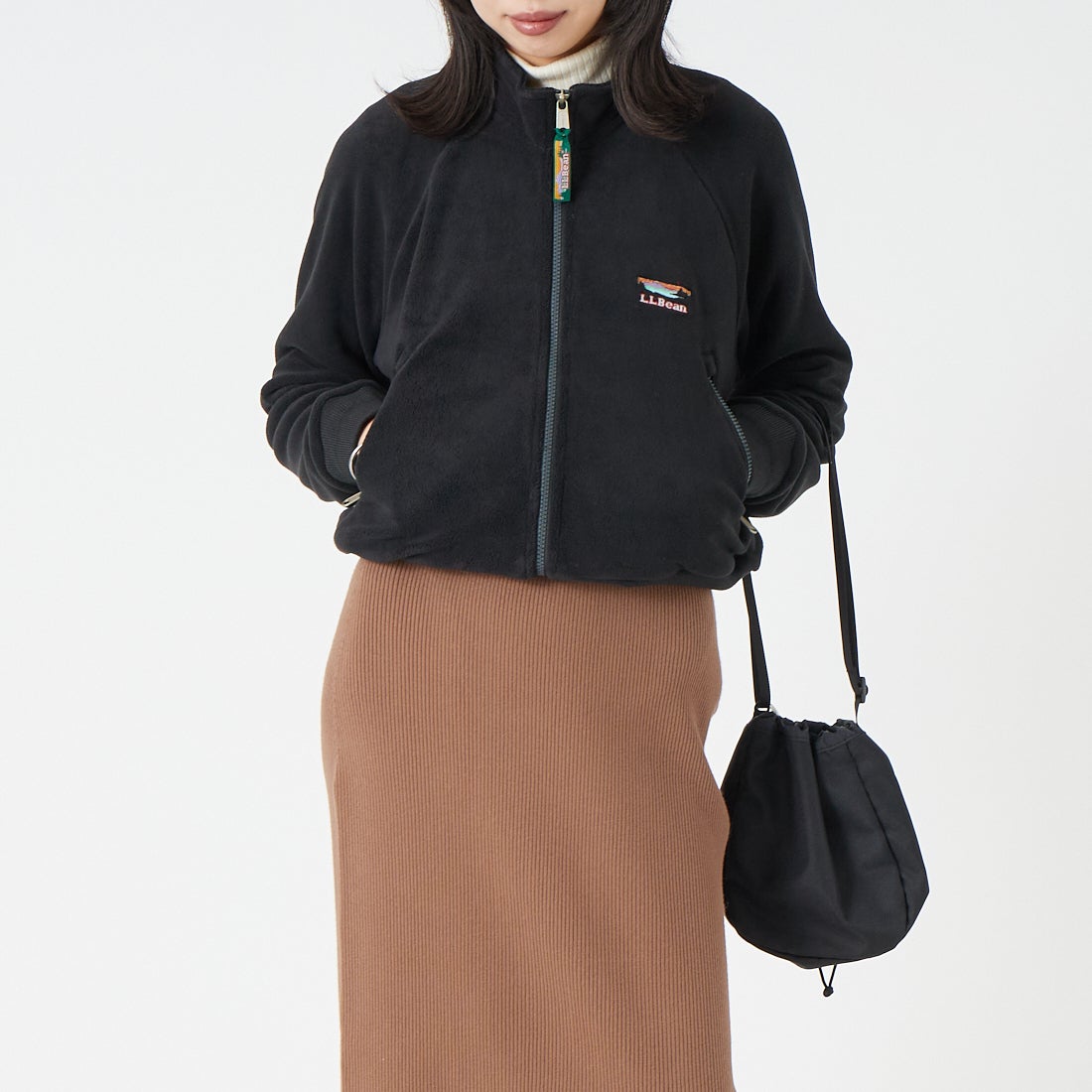 L.L.BEAN [エルエルビーン] フランクフォート フリース ジャケット [6575-6133] 48 NIGHT &&モデル身長：162cm 着用サイズ：M&&