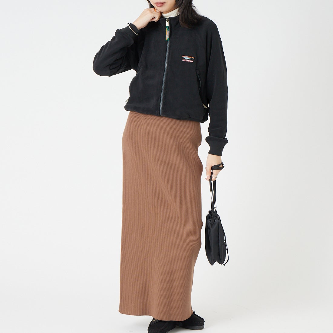 L.L.BEAN [エルエルビーン] フランクフォート フリース ジャケット [6575-6133] 48 NIGHT &&モデル身長：162cm 着用サイズ：M&&
