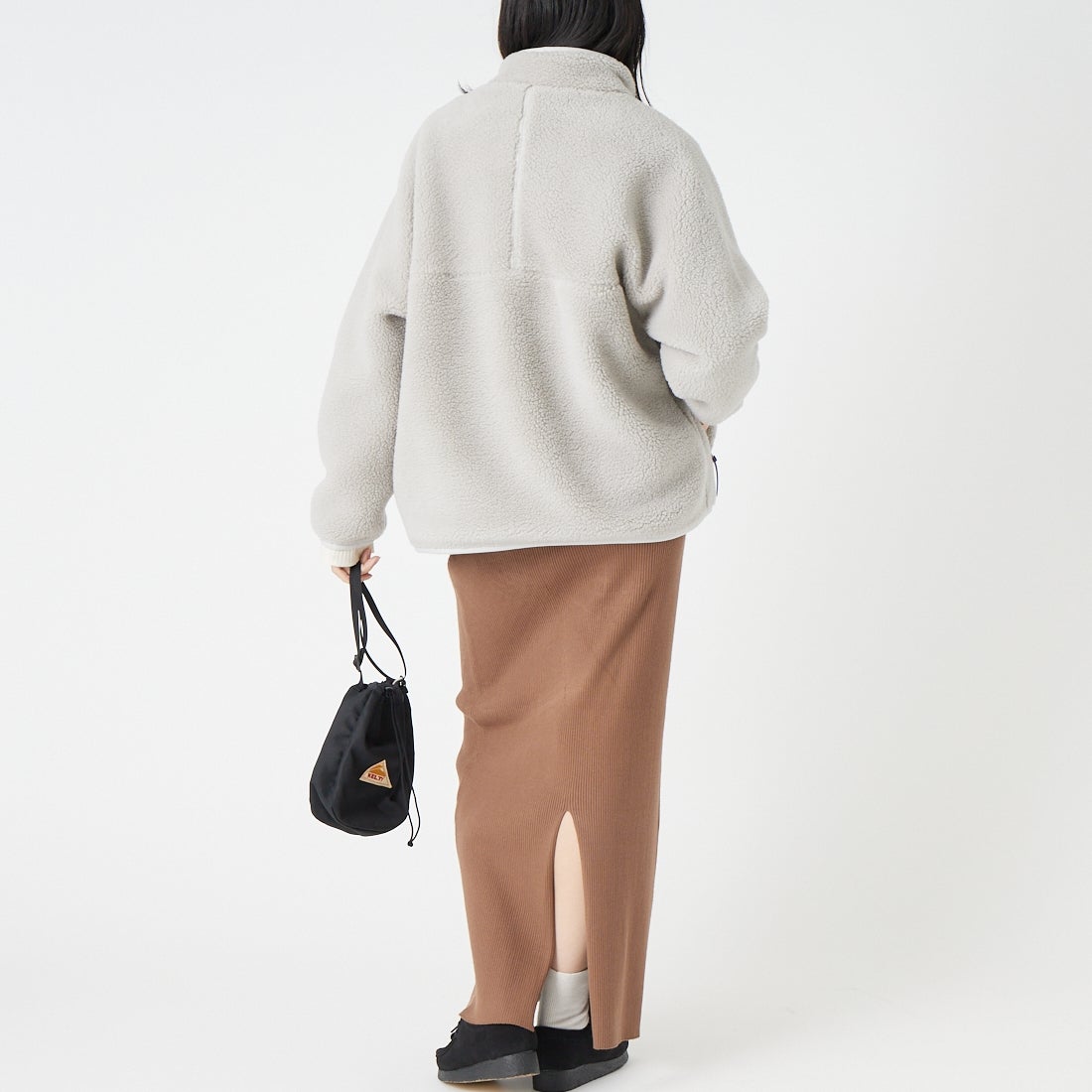 L.L.BEAN [エルエルビーン] トップシャム ボア フリース ジャケット [6575-6135] 69 SILVER &&モデル身長：162cm 着用サイズ：M&&