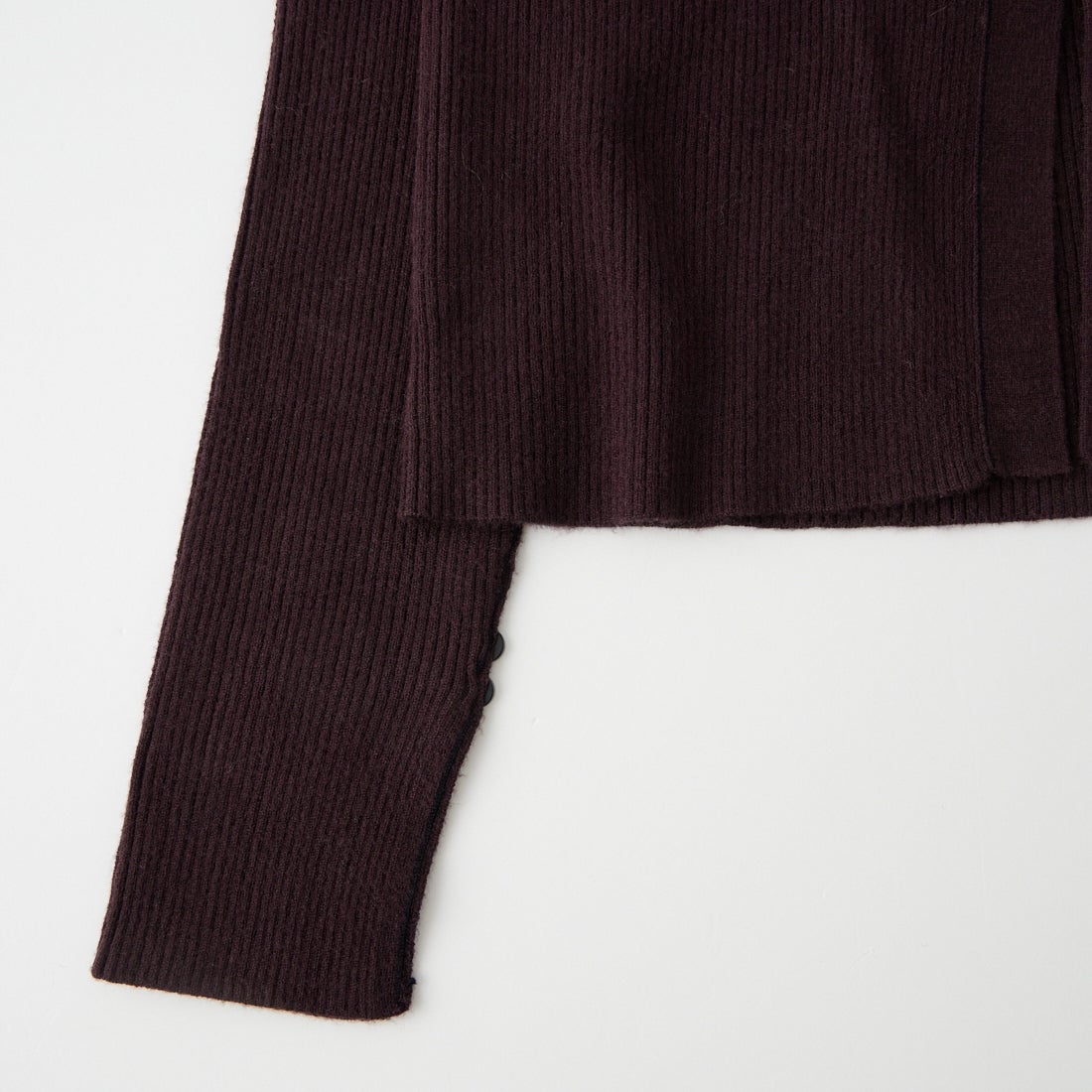 Maison de L'allure [メゾン ドゥ ラリュール] Vネック 配色ステッチリブニットカーディガン [M26331018] 28 BROWN
