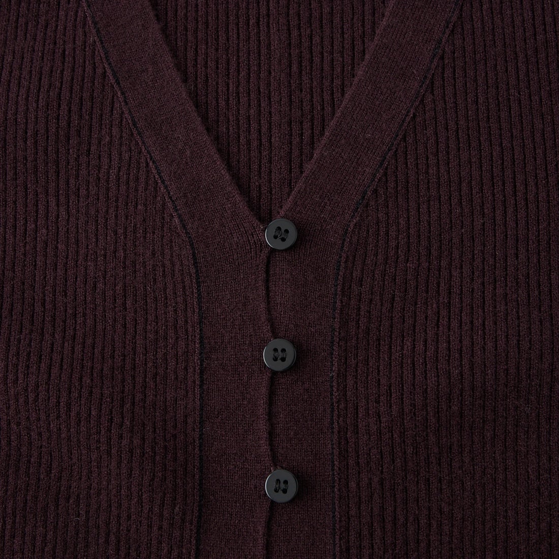 Maison de L'allure [メゾン ドゥ ラリュール] Vネック 配色ステッチリブニットカーディガン [M26331018] 28 BROWN