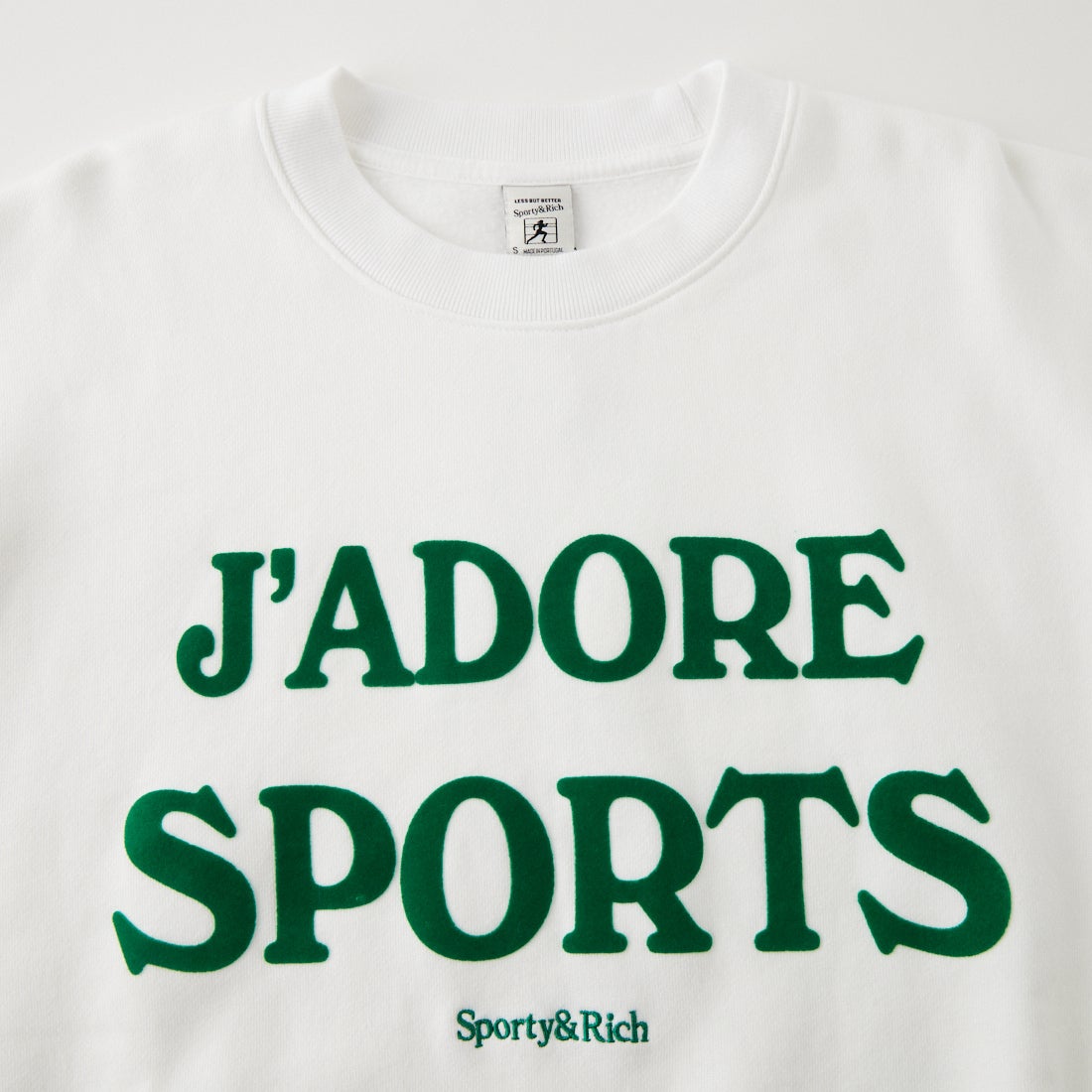 Sporty&Rich [スポーティアンドリッチ] JADORE フロック クルーネックスウェット [SR10ST0987-3702] WHT KELLY