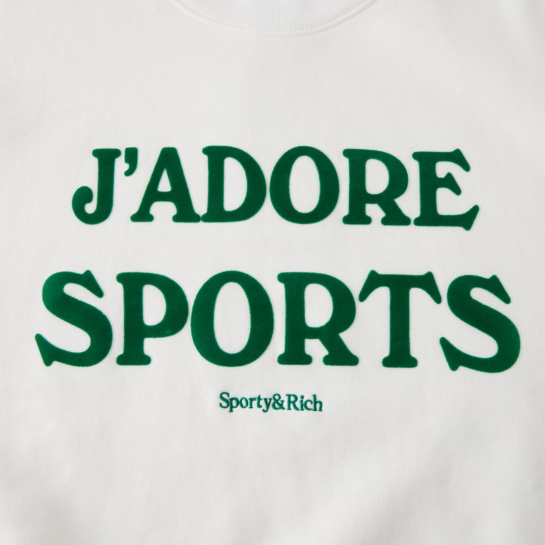 Sporty&Rich [スポーティアンドリッチ] JADORE フロック クルーネックスウェット [SR10ST0987-3702] WHT KELLY