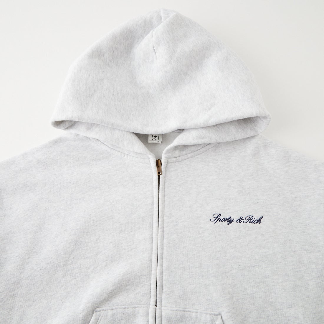 Sporty&Rich [スポーティアンドリッチ] シグネチャーロゴ刺繍 ジップフーディ [SR09ST0947-4326] H.GRY NVY