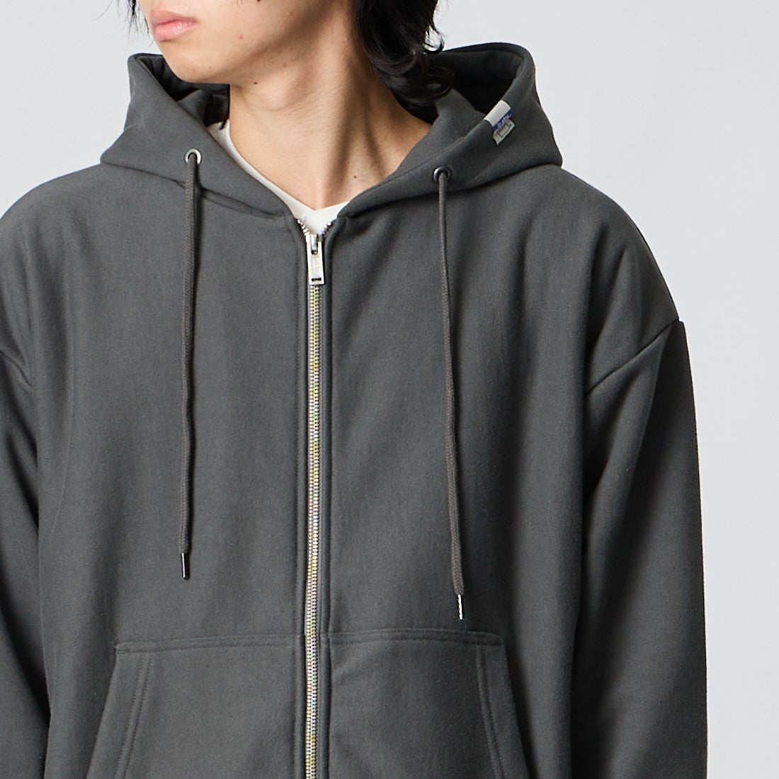 Maison MIHARA YASUHIRO [メゾン ミハラヤスヒロ] フレンチテリージップアップフーディ [I17PK531] DK.GRAY &&モデル身長：177cm 着用サイズ：44&&