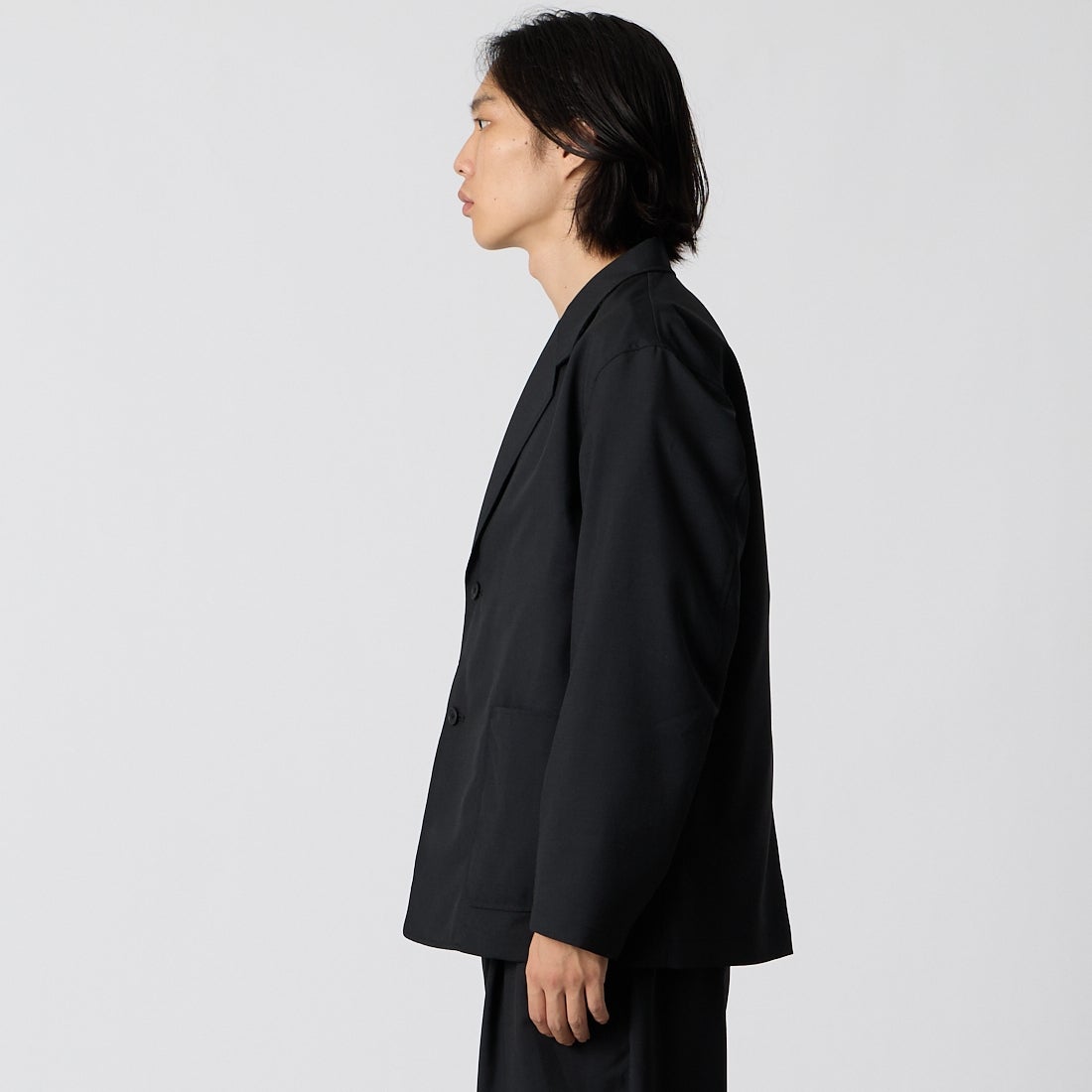 STILL BY HAND [スティルバイハンド] リラックス 2ボタンジャケット [JK01263] INK BLACK &&モデル身長：175cm 着用サイズ：46&&