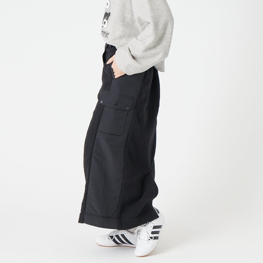 Marmot [マーモット] アルゴンフリーススカート [MTFW26WFL059] BLACK &&モデル身長：162cm 着用サイズ：M&&