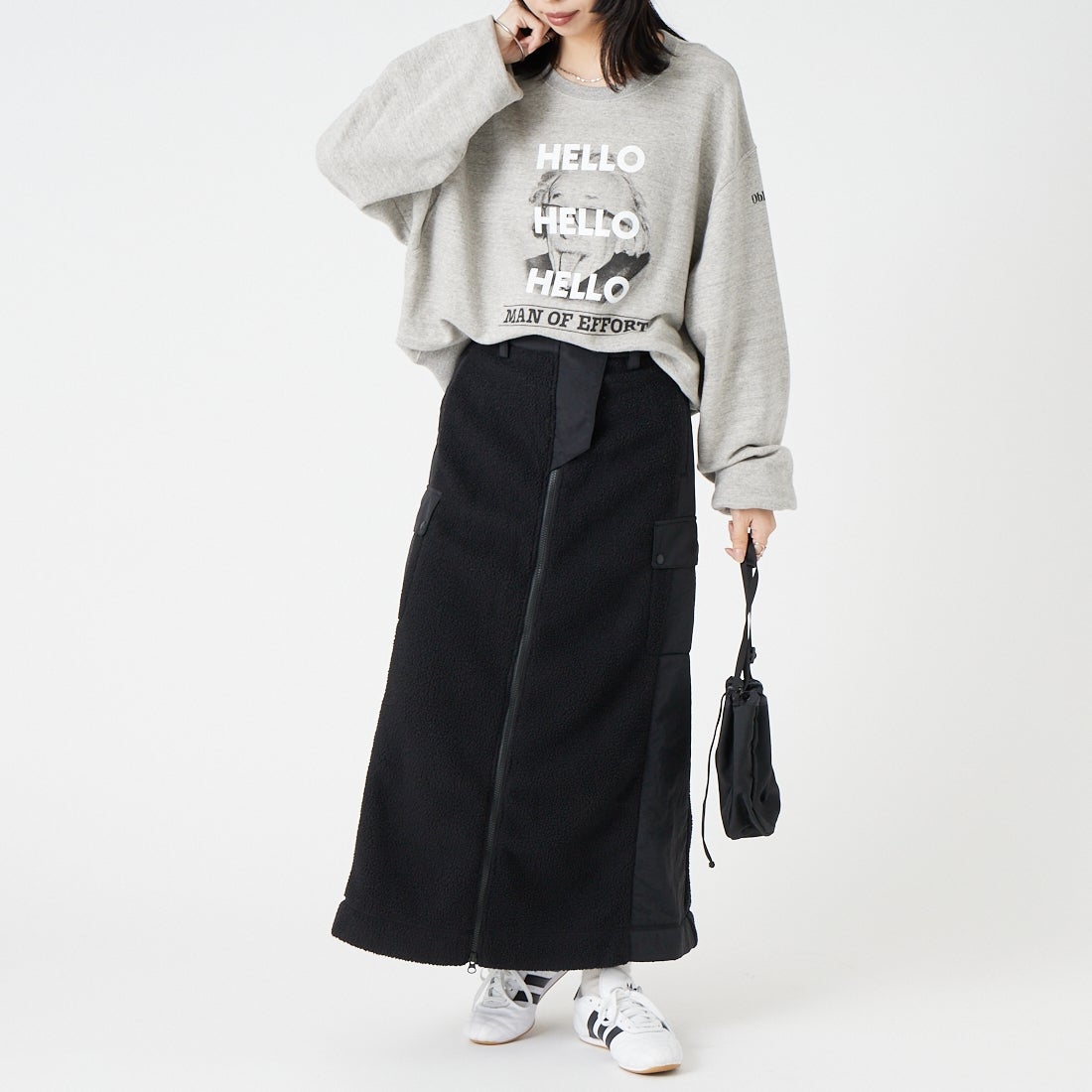 Marmot [マーモット] アルゴンフリーススカート [MTFW26WFL059] BLACK &&モデル身長：162cm 着用サイズ：M&&