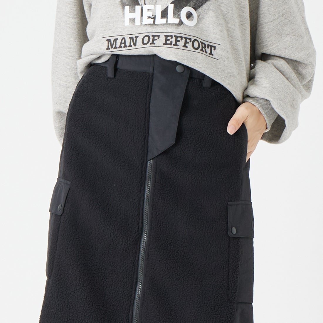 Marmot [マーモット] アルゴンフリーススカート [MTFW26WFL059] BLACK &&モデル身長：162cm 着用サイズ：M&&